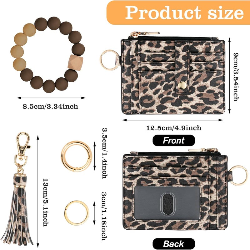 KNGITRYI Wallet Keychain Wristlet for Women,Slim RFID Credit Card Holder Purse Tassel Keychain Bangle Key Ring for Men Women - Image 2